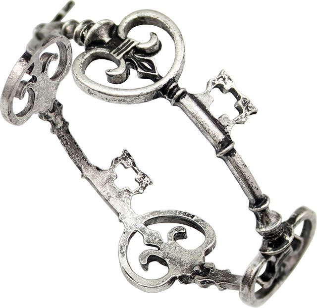 RechicGu Armband, Skelettschlüssel, Silber, Unisex, Vintage - Bild 1
