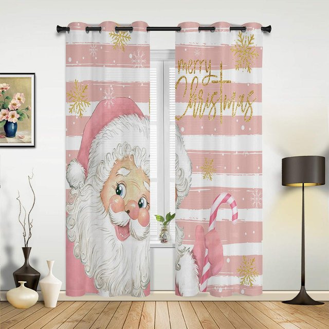 Weihnachts-Fensterdekoration Vorhang in Pink für Wohnzimmer, Küche und Schlafzimmer, B/H: 135 x 60 cm - Bild 1