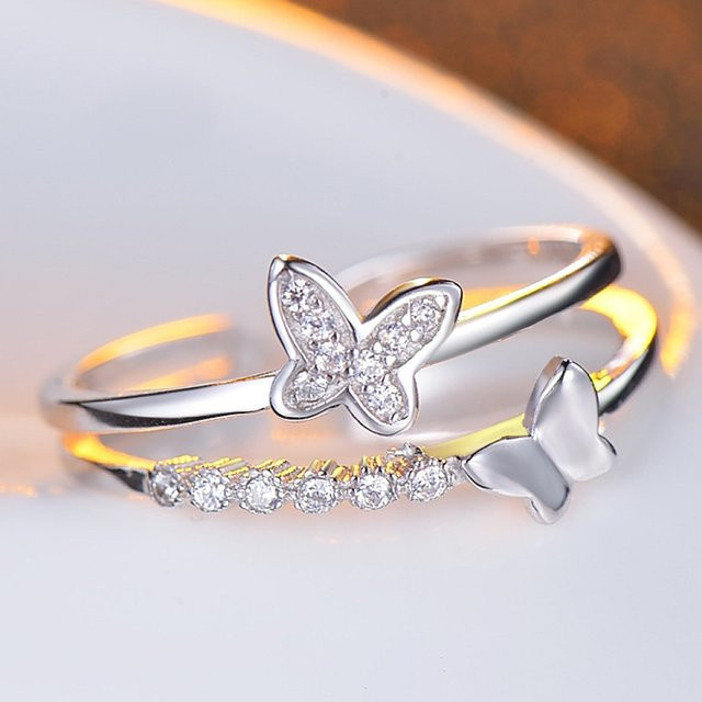 SAY Schmetterlingsringe, 925 Silber, Zirkonia, Damen - Bild 1