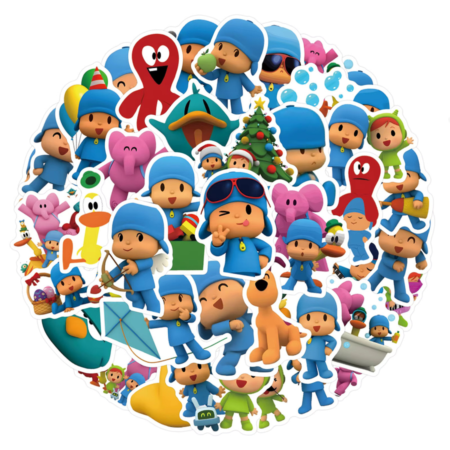 50 oder 100 Stück Pocoyo Cartoon Aufkleber in Multicolour für Laptop, Scrapbook und DIY-Projekte - Bild 2