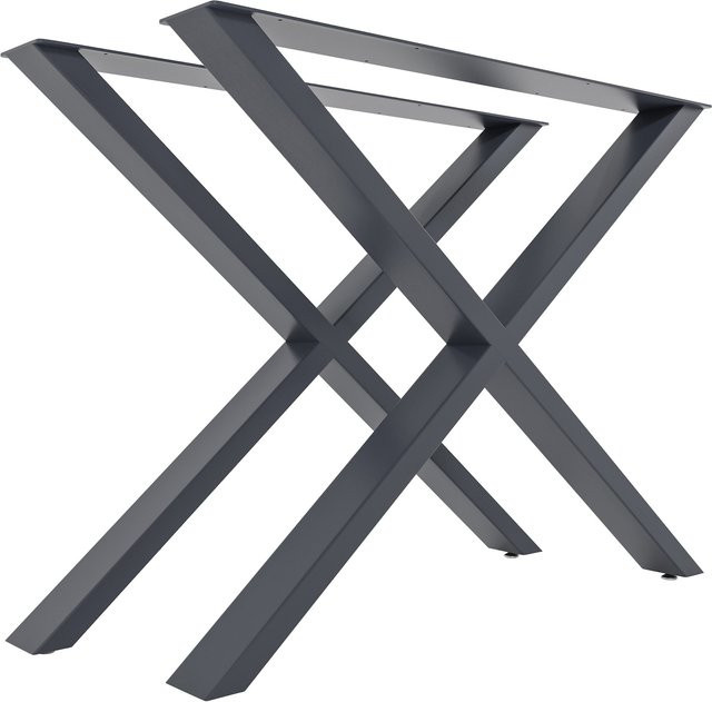 CLP 2er Set Tischbeine Swift Tischkufen aus Vierkantprofilen aus Metall in Schwarz, Höhe: 72 cm - Bild 1