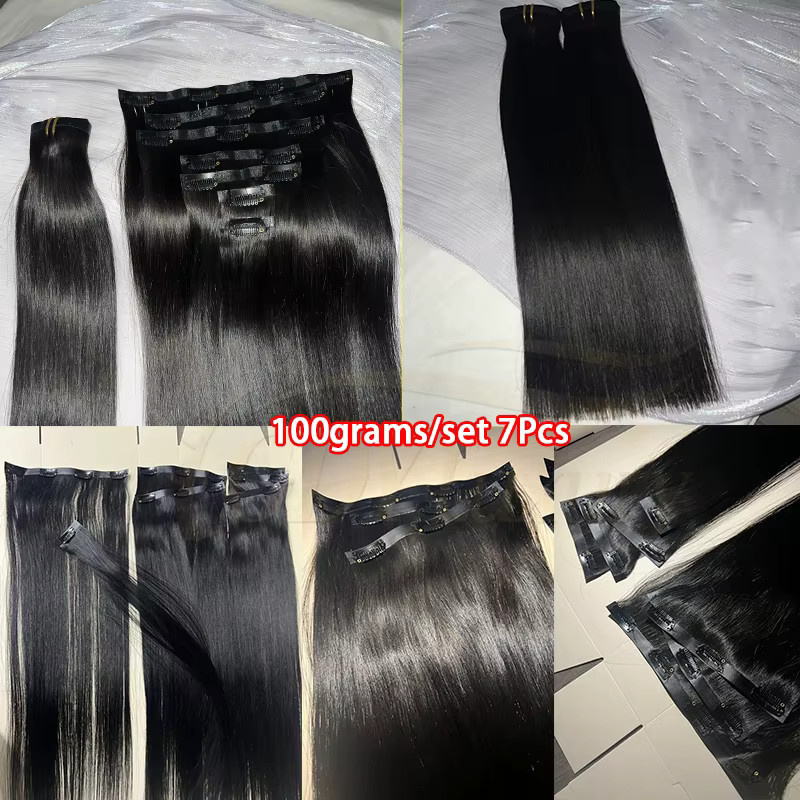 GDYLuxury Clip-In Haarverlängerungen, Echthaar-Extensions, 7 Teile Set - Bild 5