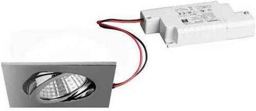 Brumberg LED-Einbauleuchte 6W quadratisch in Weiß und Silber, dimmbar, IP65, warmweiß - Bild 1