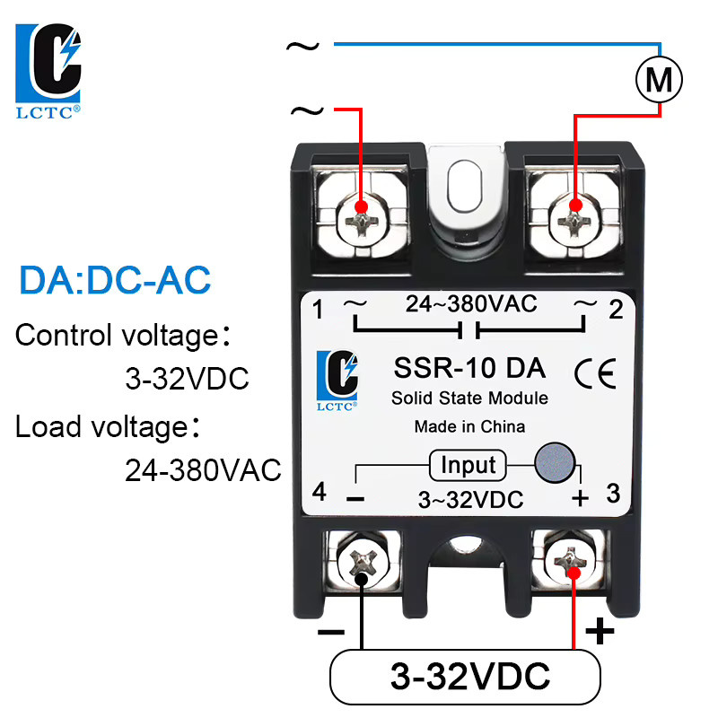 LCTC 10 Stück Halbleiterrelais Set für DC zu AC, AC zu AC und DC zu DC Anwendungen, einphasige SSR mit 10A bis 100A - Bild 2
