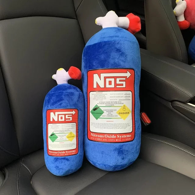 Andralyn NOS Lachgas Flasche, Plüsch Spielzeug Kissen, Blau - Bild 1