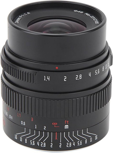 7Artisans 24 mm F1.4 APS C Objektiv mit manuellem Fokus für Micro Four Thirds M43 Halterung, Schwarz - Bild 1
