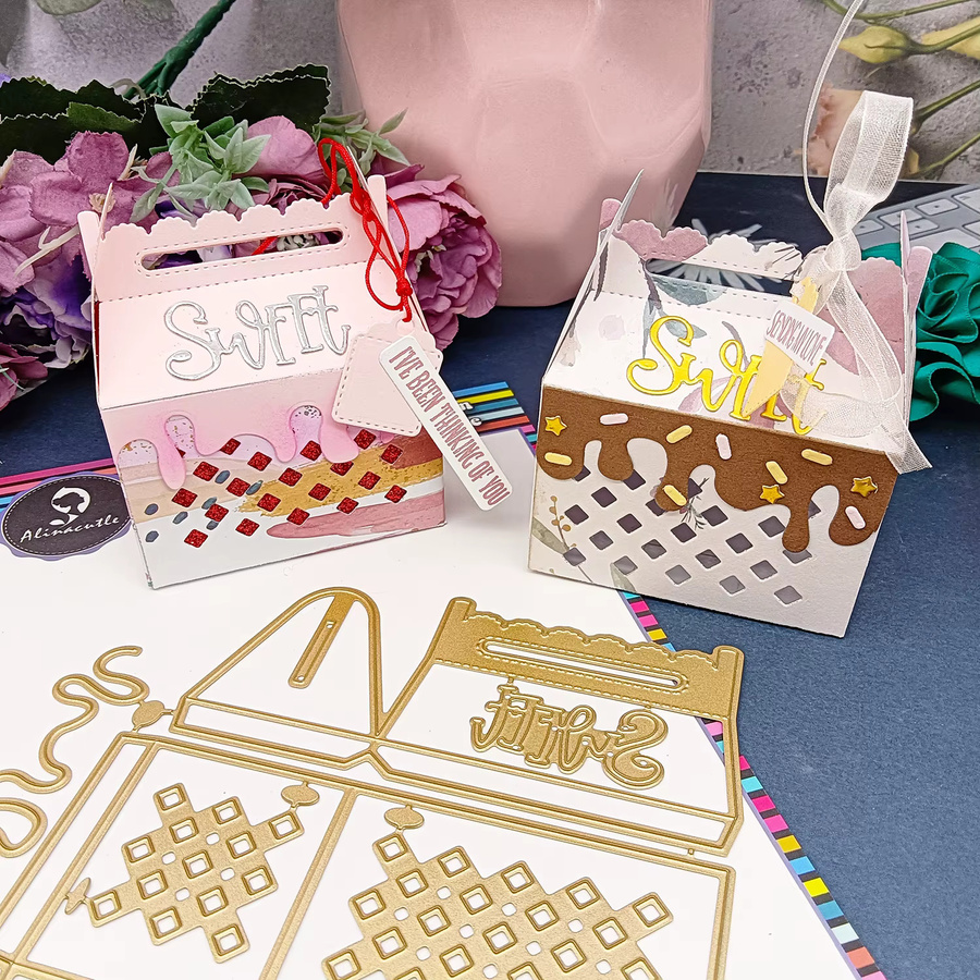 Alinacutle Metall-Stanzform für süße Geschenkboxen in Gold für DIY Papierhandwerk und Geschenkartikel - Bild 3