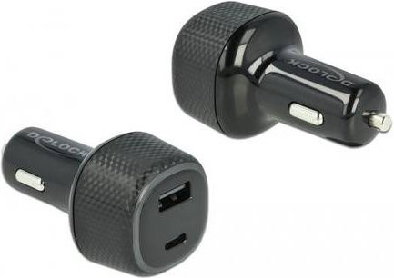 Delock 64108 KFZ-Schnellladegerät 63W mit USB-C und USB-A in Schwarz - Bild 1