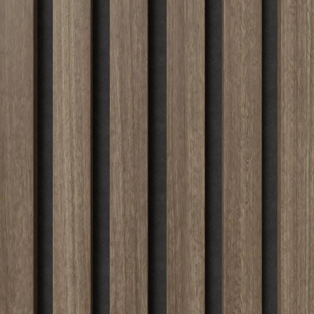 Denpanels Akustikpaneel mit Streifenoptik in Walnuss und schwarzem Filz, B: 29,5 cm, H: 15 cm - Bild 1