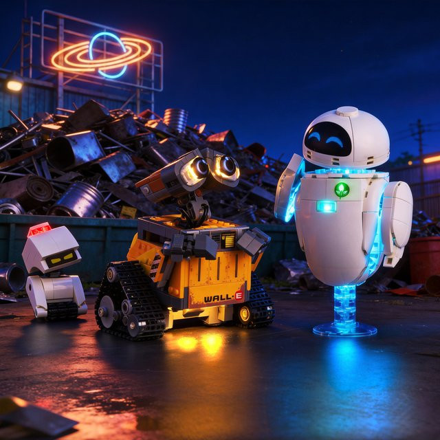 LED-Beleuchtungsset in Weiß für LEGO WALL-E und EVE 43279 Bausteine - Bild 1