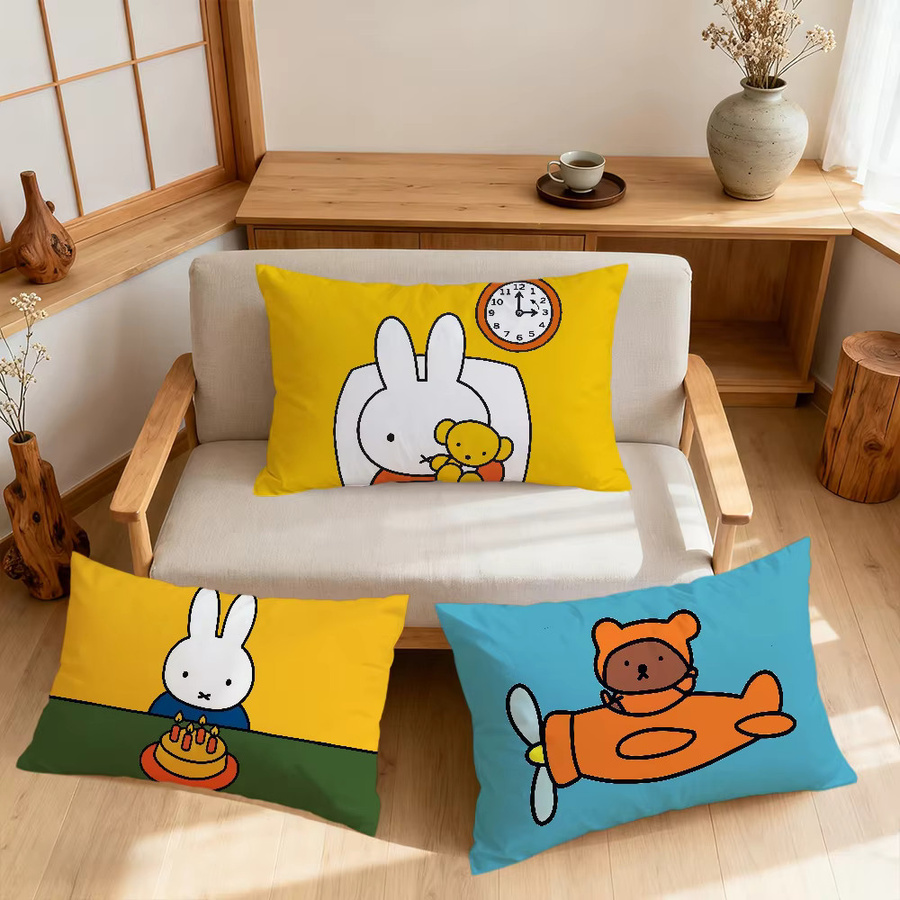 Miffy Kissenbezug im Kawaii Cartoon Design, rechteckig, B/H: 30 x 30 cm - Bild 4