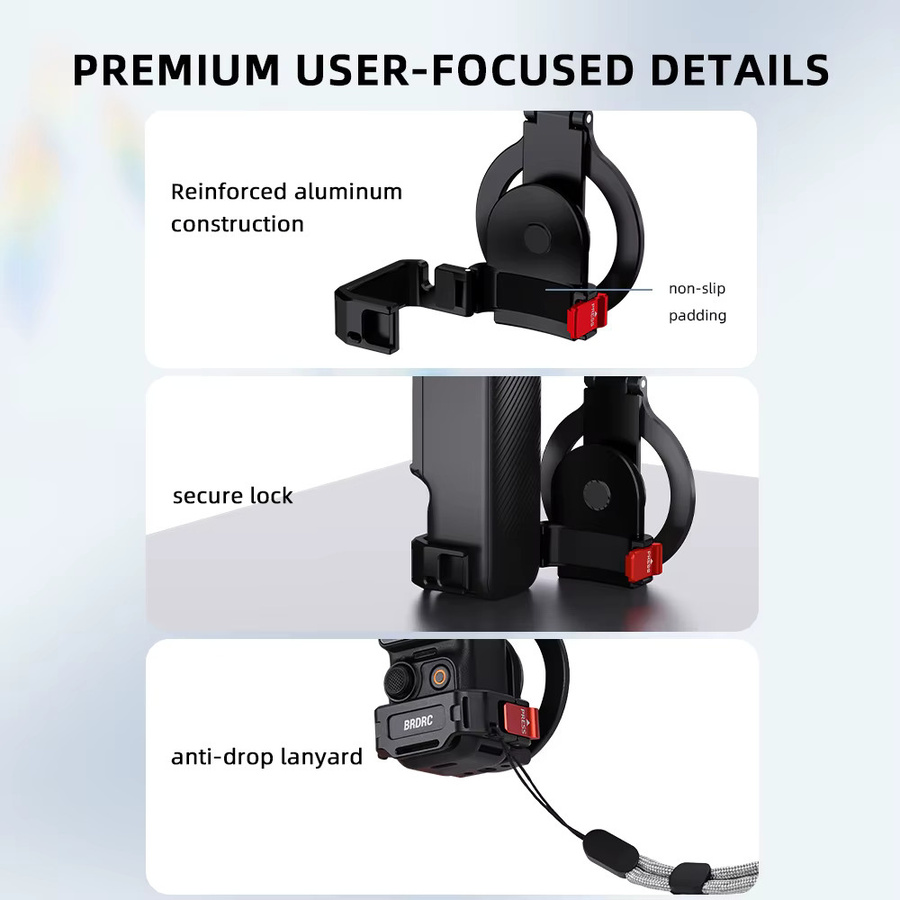 BRDRC Pocket 4 Magnetische Halterung in Schwarz für DJI Pocket 3 als Video Live-Streaming Teleprompter-Halter und Telefonhalterung Erweiterung - Bild 6