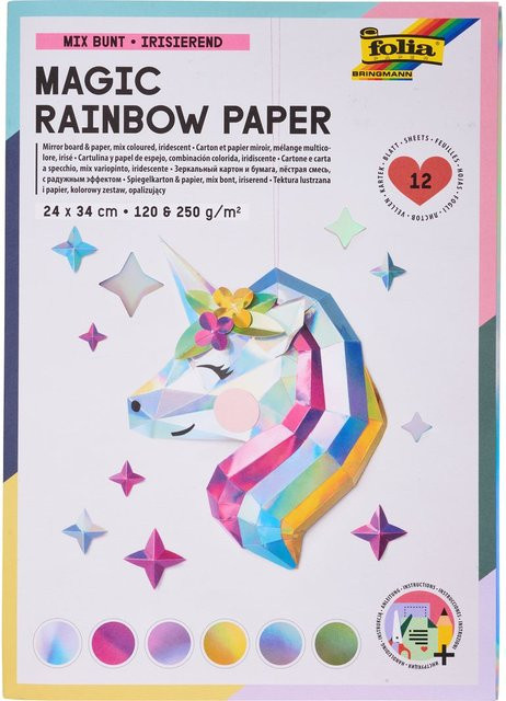 Spiegelkarton und Spiegelpapier-Mix Rainbow in Multicolor mit glänzender Oberfläche - Bild 1