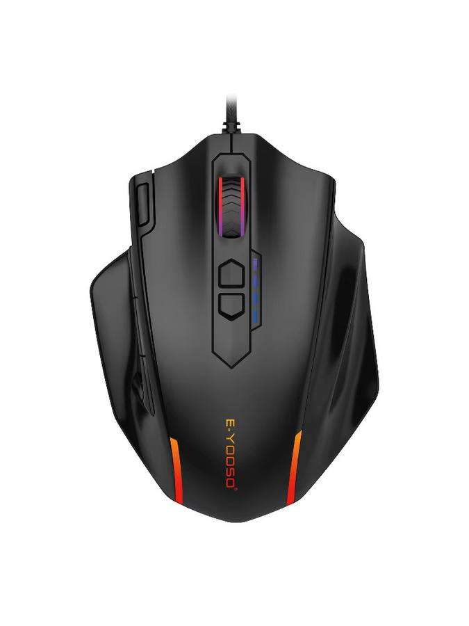 E-YOOSO X-41PRO Gaming-Maus mit RGB-Hintergrundbeleuchtung und 11 programmierbaren Seitentasten in Schwarz - Bild 4