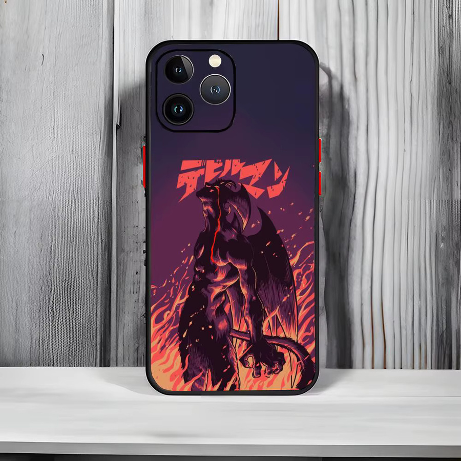 D-Devilman C-Crybaby Handyhülle Schwarz Matt Stoßfest für iPhone 17 16 15 14 Pro Max - Bild 5