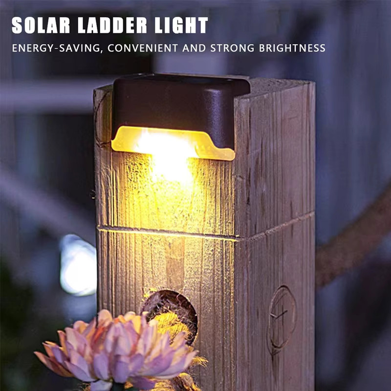NEWBIRTH LED Solar-Stufenleuchten in Schwarz mit warmweißem Licht, wasserdichte Gartenbeleuchtung für Balkon, Terrasse, Treppen und Zaun - Bild 5