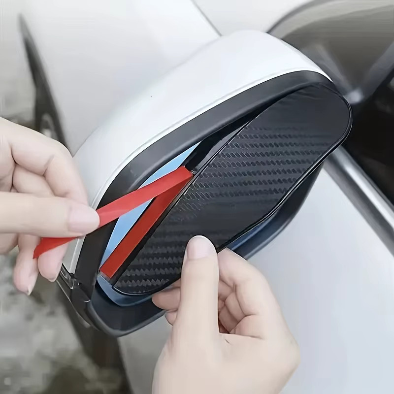 DUTRIEUX Auto Rückspiegel Regen Schild in Carbon Faser Textur, Schwarz, 1 Paar - Bild 3