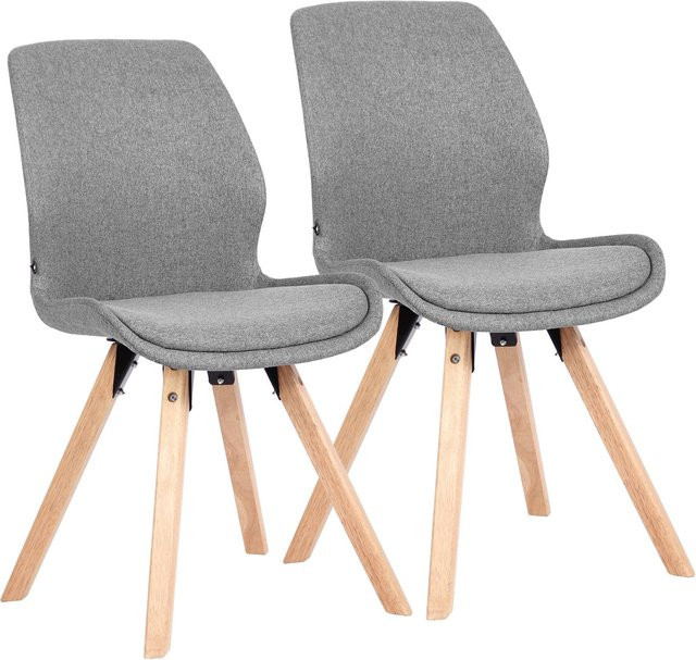 CLP Esszimmerstuhl 2er Set Luna, moderner Polsterstuhl in Grau mit Rückenlehne - Bild 1