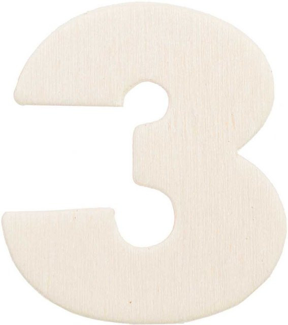 Rico Design Zahlen und Zeichen aus Holz mit Klebefläche, Höhe: 3,3 cm - Bild 1