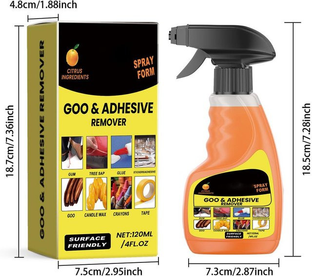 Multifunktionaler Klebebandentferner Spray von DC-HOME-4 in Schwarz, 120ml Klebstoffentferner für Glas, Metall und Fliesen - Bild 1