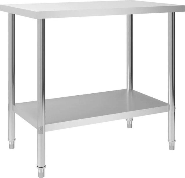 DELUKE KUGO Gastro-Arbeitstisch aus Edelstahl in Silber, B/T/H: 100 x 60 x 85 cm - Bild 1