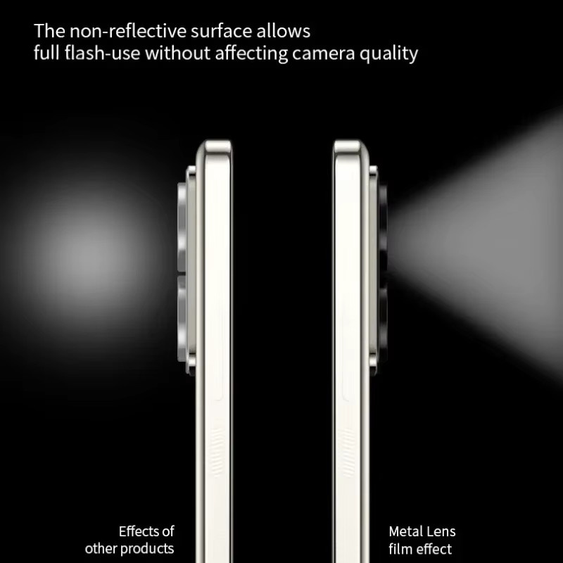 Aluminium Metall Objektivschutz und Displayschutzfolie für Xiaomi 14T Pro in Schwarz - Bild 4