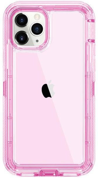 Stoßfeste 3in1 Militärgrad Schutzhülle für iPhone 15 16 14 13 11 Pro Max Mini X XR XS Max SE in Transparent Pink - Bild 1