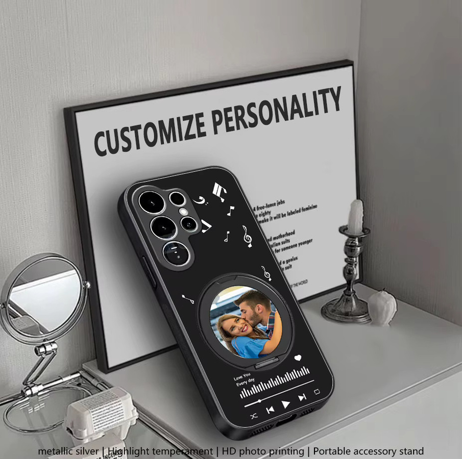 Personalisierte Handyhülle mit Metallhalterung für Samsung Galaxy Modelle in Schwarz - Bild 4