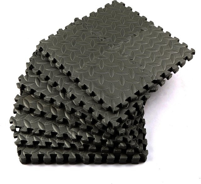 TOMTOP JMS EVA Schaumstoff-Trainingsmatten Set, 36 Stück, rutschfest, schwarz und grau, B/T/H: 15 x 15 x 1 cm - Bild 1