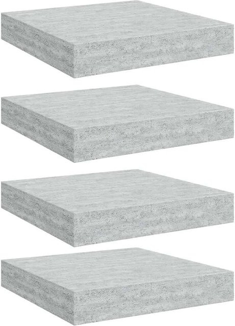 vidaXL Schweberegale 4er Set in Betongrau aus MDF und Metall, B/T/H: 23 x 23,5 x 3,8 cm - Bild 1
