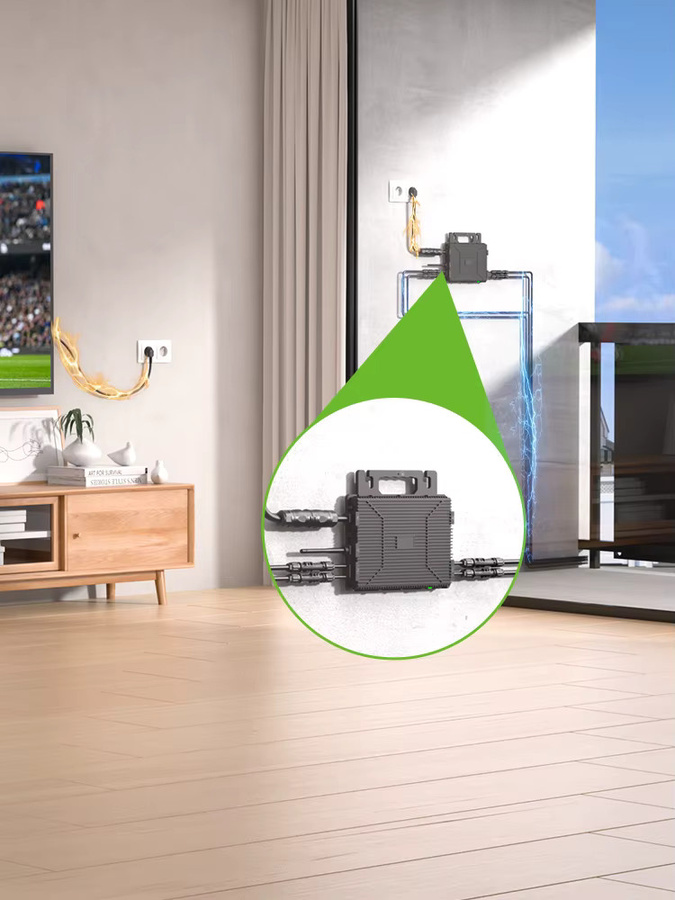 AUFU LS-800Mi Mikro-Wechselrichter 800W mit 2 MPPTs, IP67 wasserdicht und WIFI-App für dein Balkonkraftwerk, Schwarz - Bild 5