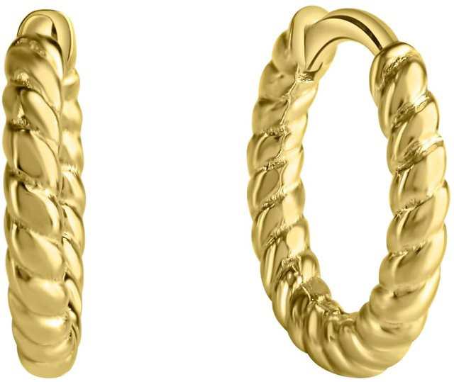 Celesta Ohrringe, 925 Silber, vergoldet, twisted, 12 mm, Damen - Bild 1