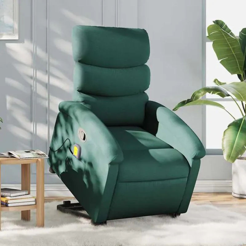 Vidaxl Massagesessel mit Aufstehhilfe als Relaxsessel aus Stoff in Grün - Bild 1
