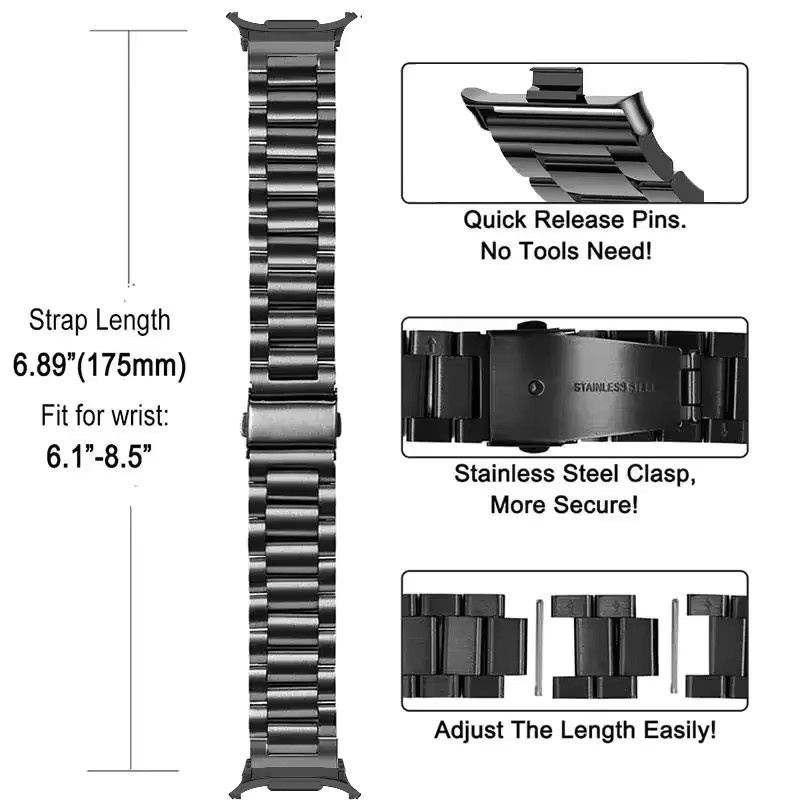 Uhrenarmband Edelstahl, Faltschließe, Samsung Galaxy Watch, Unisex - Bild 3