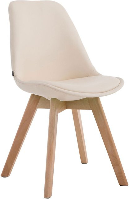 TPFLiving Stuhl Manolo in Beige aus Kunstleder und Buchenholz für dein Esszimmer - Bild 1