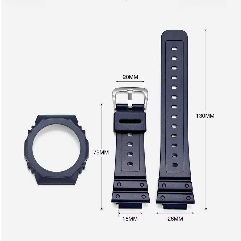 strapfreak Uhrenarmband mit Gehäuse und Lünette, TPU-Harz, Schwarz, Herren - Bild 3