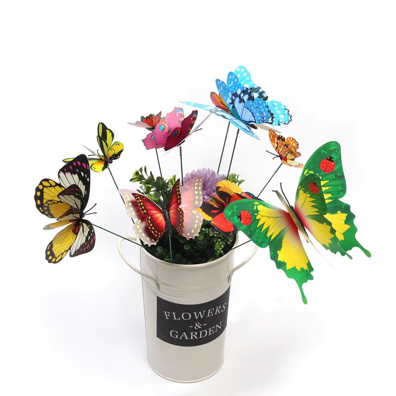 Bunte Doppel-Flügel Schmetterling Gartenstecker aus Kunststoff für die Outdoor-Dekoration im Garten und Hof - Bild 2