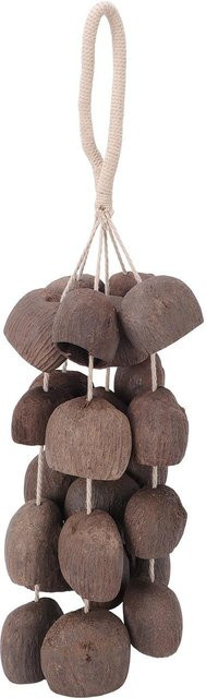 Handgefertigtes Naturmuschel-Windspiel von Koogeelife mit 24 Nussschalen in Grau und Braun für Yoga und Meditation - Bild 1