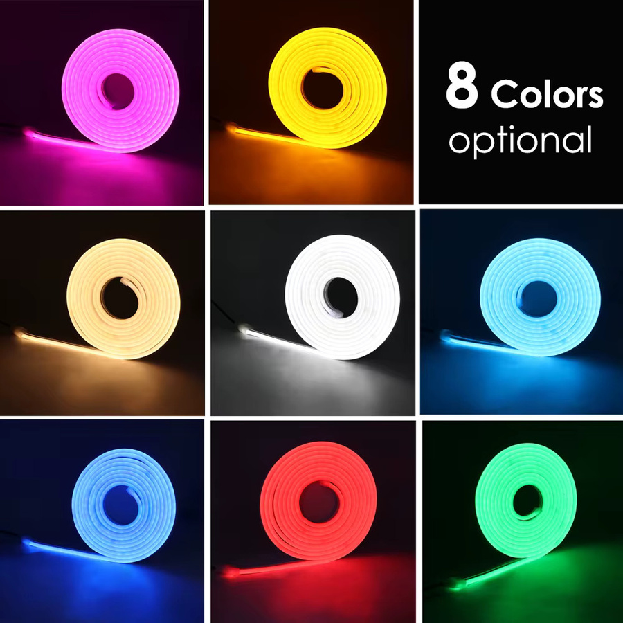 HEGEHE USB Neon LED Streifenlicht mit 120 LEDs/m und Batteriekasten, flexibles wasserdichtes Neon Seilband für Deine Heimdekoration - Bild 2