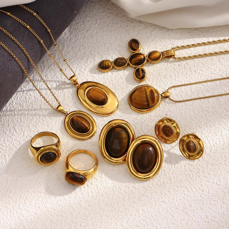 MamacitaSlay Schmuckset, 18K vergoldet Edelstahl, Naturstein, Damen - Bild 4