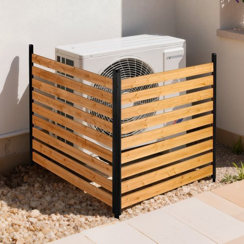 VEVOR Sichtschutz aus Holz für Klimaanlagen, 2 Paneele als Sichtschutzwand für Garten und Pool, inklusive Metallpfosten und Stahlrahmen, B/H/T: 121,9 x 124,4 x 12,19 cm - Bild 1