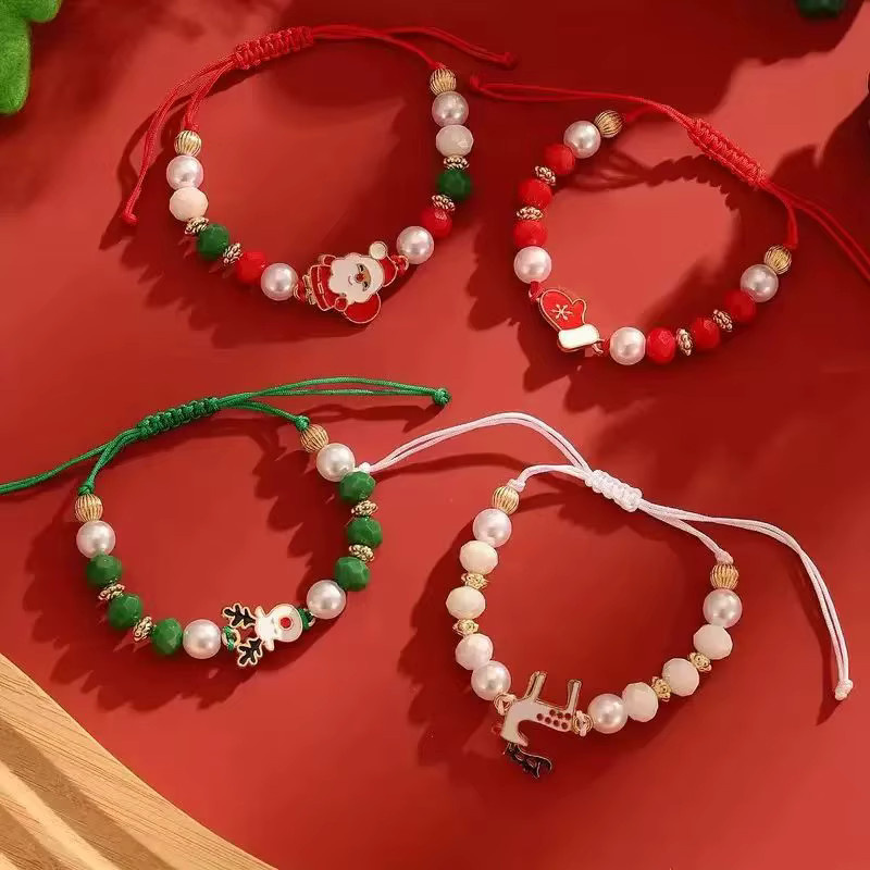 Armband Damen, Keramik, Bunt, Perle, Elch-Weihnachtsmann - Bild 2