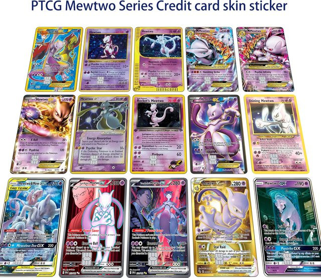 Keeppley Mewtwo PTCG-Serie Kreditkarten-Aufkleber, Taschenmonster-Aufkleber - Bild 1