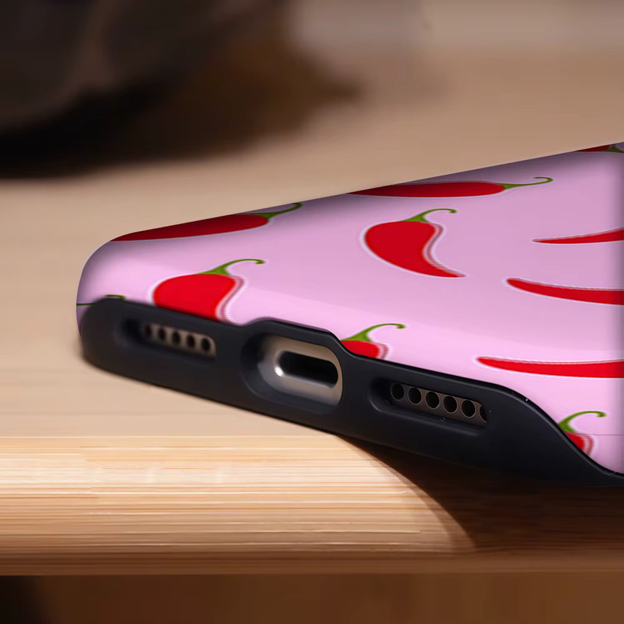 Aegis Schutzhülle mit Magnetfunktion für iPhone 17 16 15 14 Plus 13 Pro Max aus hartem PC in Pink und Chili-Paprika-Rot von Potdemiel - Bild 5