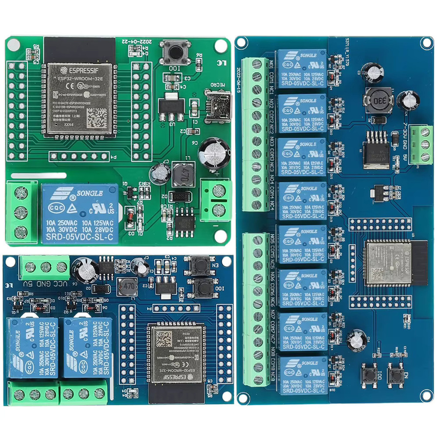 VAKIND ESP32 Relaismodul mit 1/2/8 Kanälen, DC 5-30/60V, WiFi und Bluetooth in Blau - Bild 4