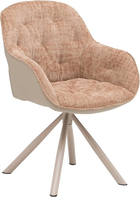 Mömax Armlehnstuhl Eileen modern in Braun, Grau und Beige mit Metallgestell und 360-Grad-Drehfunktion, B/T/H: 62 x 62 x 85 cm - Bild 1