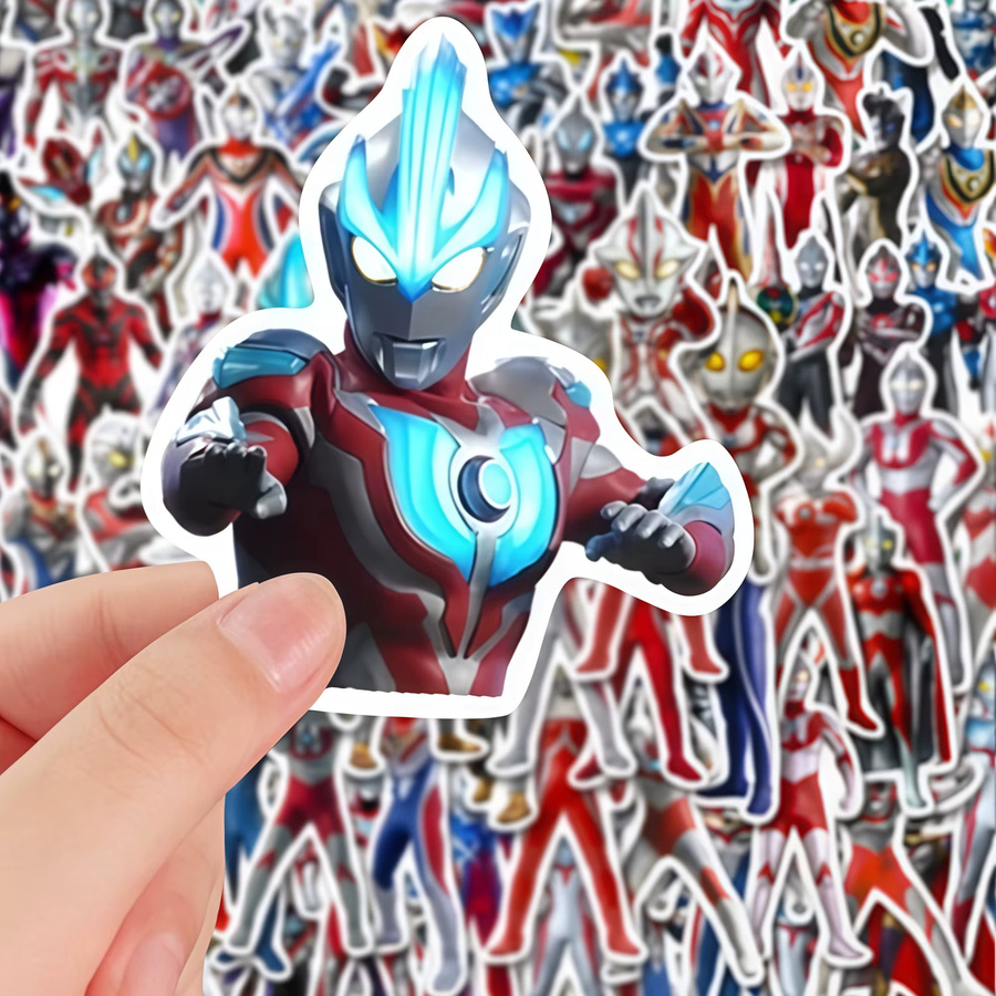 100 Stück Ultraman Anime Aufkleber aus wasserfestem PVC in Multicolour für Laptops und Wasserflaschen - Bild 2