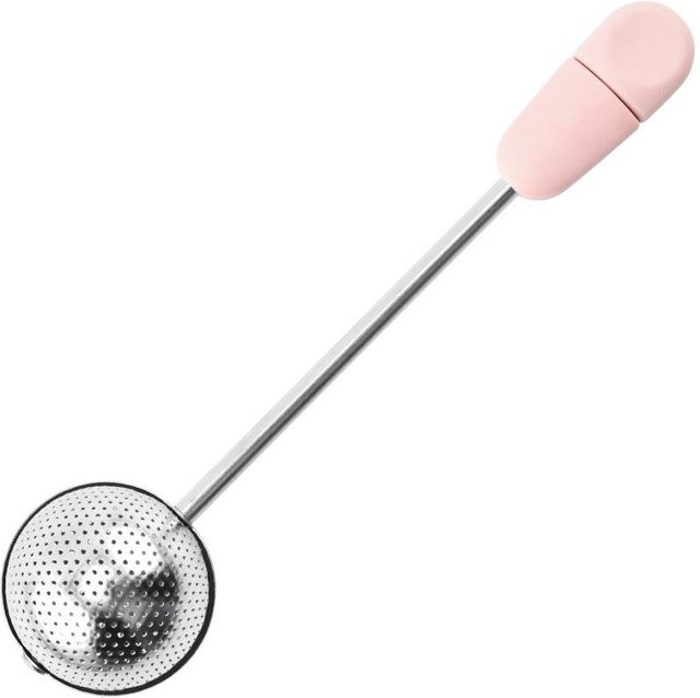 SEEQS Teesieb aus Edelstahl mit feinem Sieb für losen Tee, rosa - Bild 1