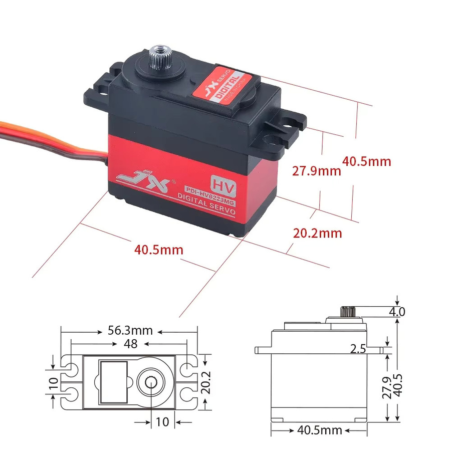 JX PDI-HV6223MG Digital Servo, Metallgetriebe, mit hohem Drehmoment - Bild 2