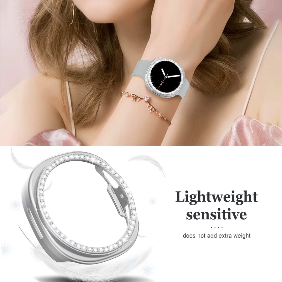 EIMO Uhrenhülle Samsung Galaxy Watch 8, Diamant, Silber, PC - Bild 5